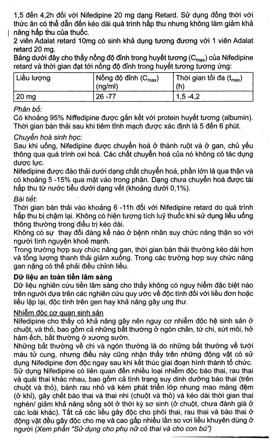 Adalat Retard 20mg trị tăng huyết áp, đau thắt ngực (3 vỉ x 10 viên) - 5
